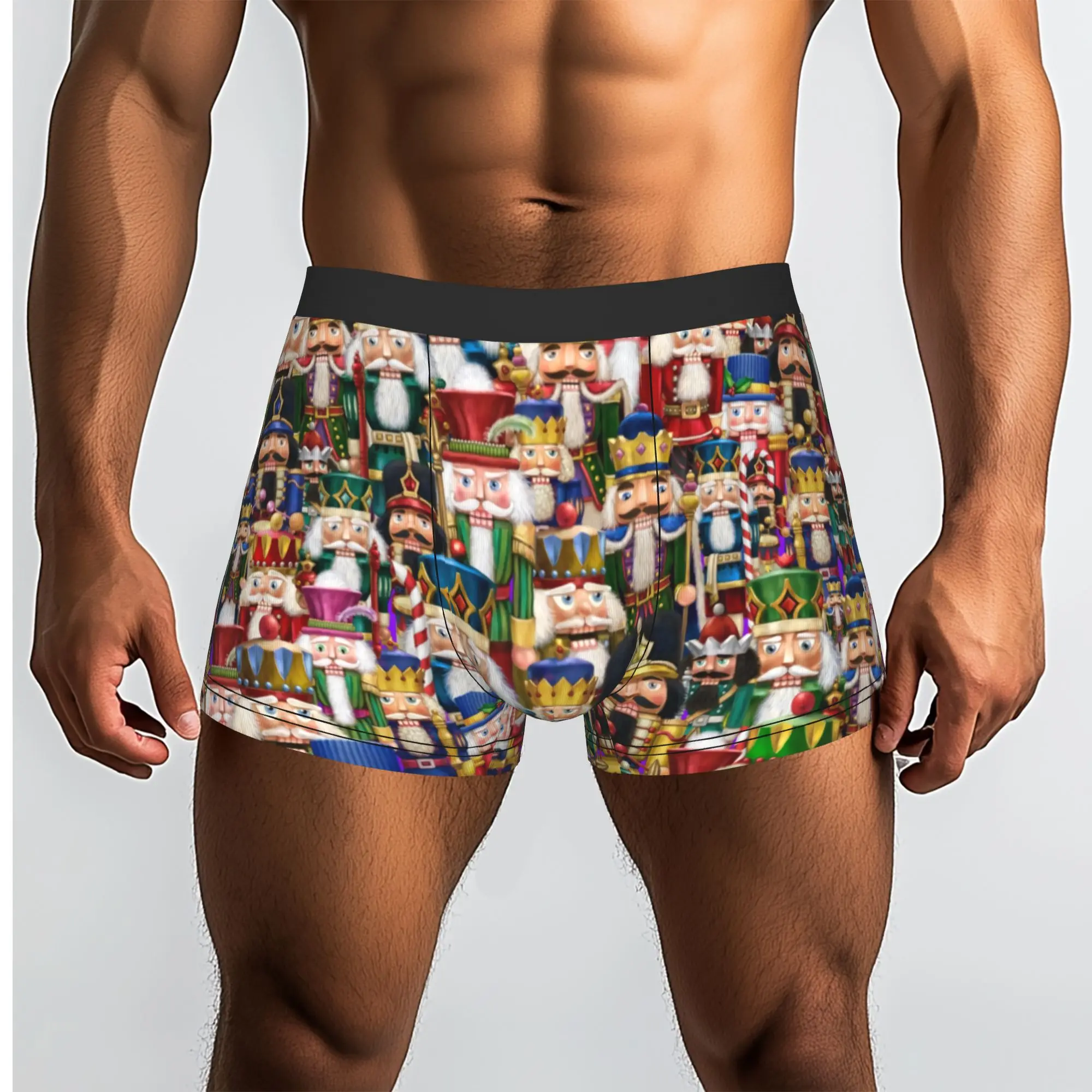 Custom Nutcracker Soldier Christmas Pattern Festive Holiday Boxers Shorts Mens  Briefs Underwear Funny Underpants