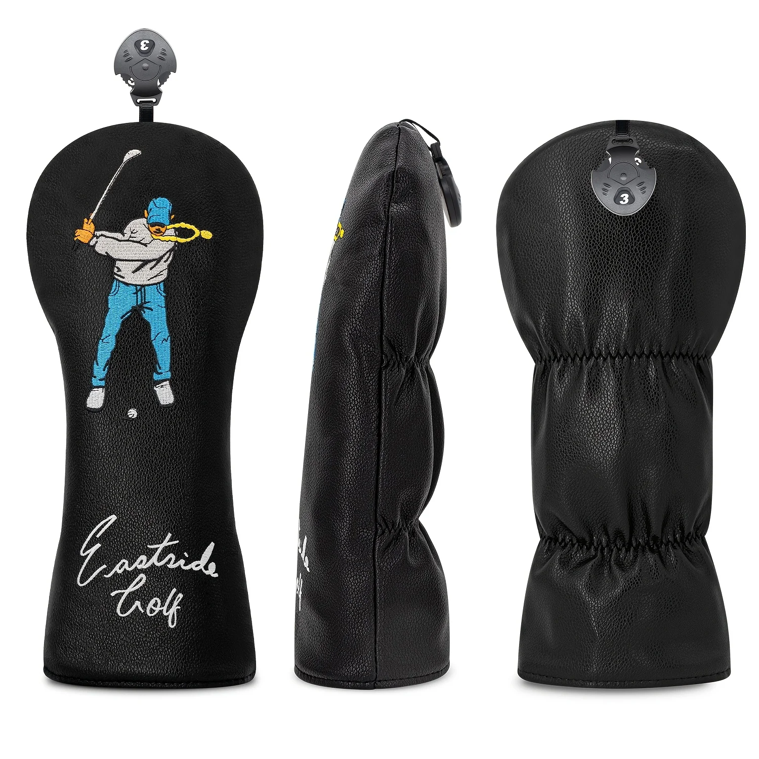 1pc/4pcs Golf Club Head Cover - Swing the Club Style - Provides Protection and Style, Golf Club No. 1Wood 3/5 Wood UT Wood Cover image 5