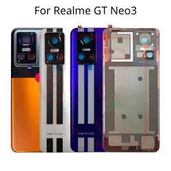 For Realme GT Neo 3 Neo3 Middle Frame / Front LCD Bezel / Back Glass Cover Rear Battery Door Housings Case Replacement