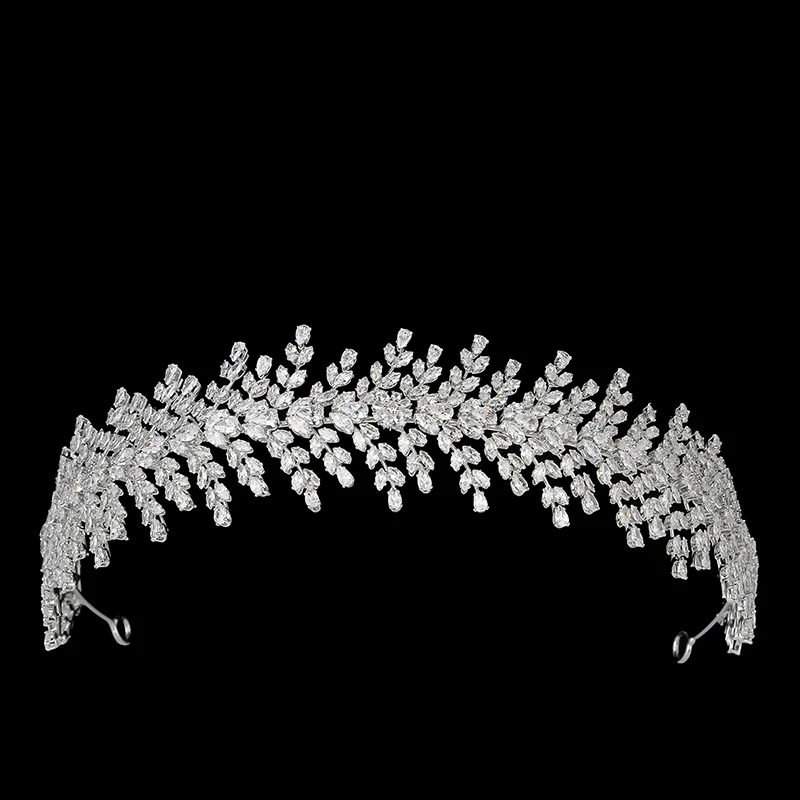 Tiara And Crown HADIYANA Vintage Gorgeous Bridal Wedding Hair Boutique Jewelry Zirconia BC6327 Bijoux De Cheveux