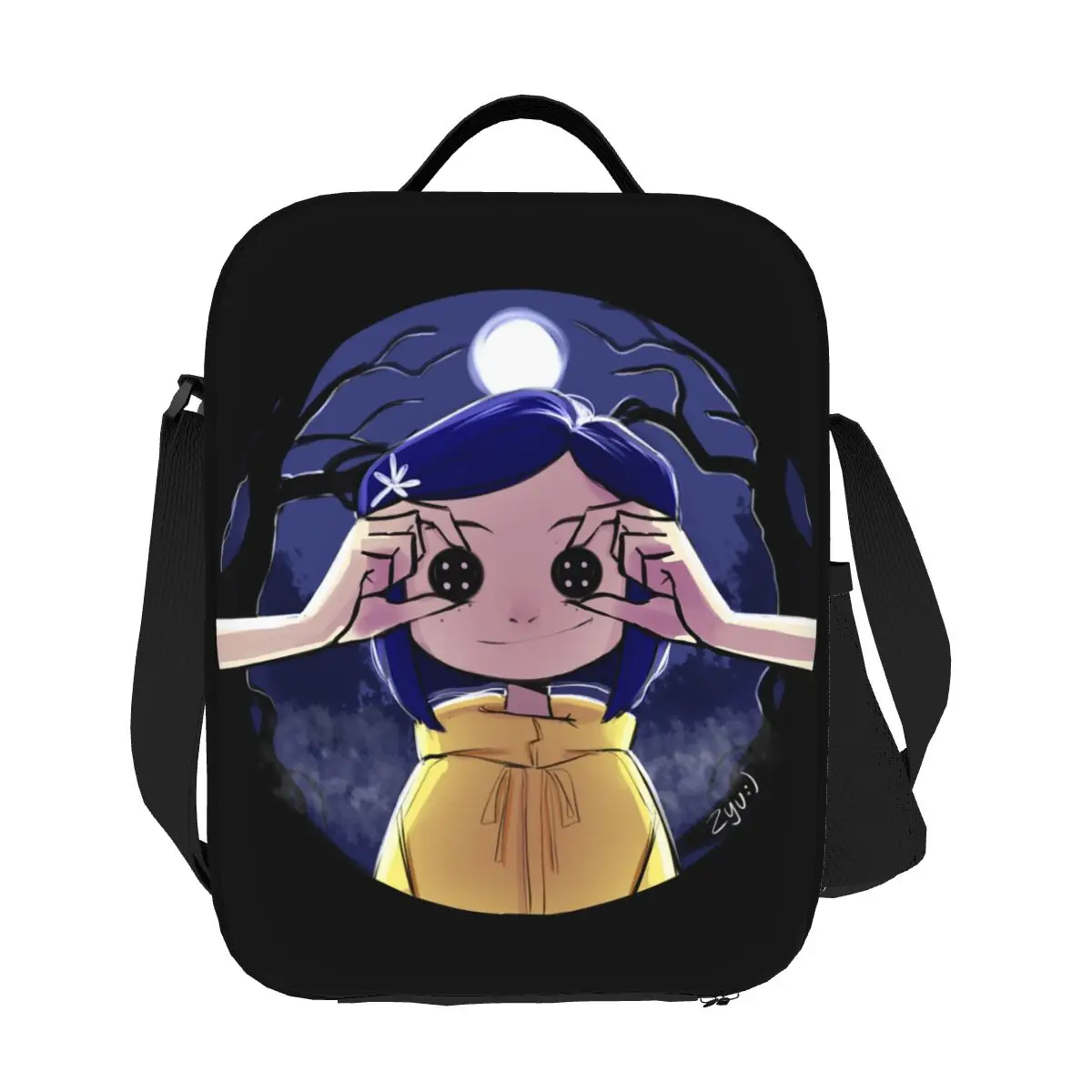 

Изготовленная на заказ изолированная сумка для обеда Coraline для школы, офиса, персонажей фильмов, герметичный термохолодильник, ланч-бокс для женщин и детей