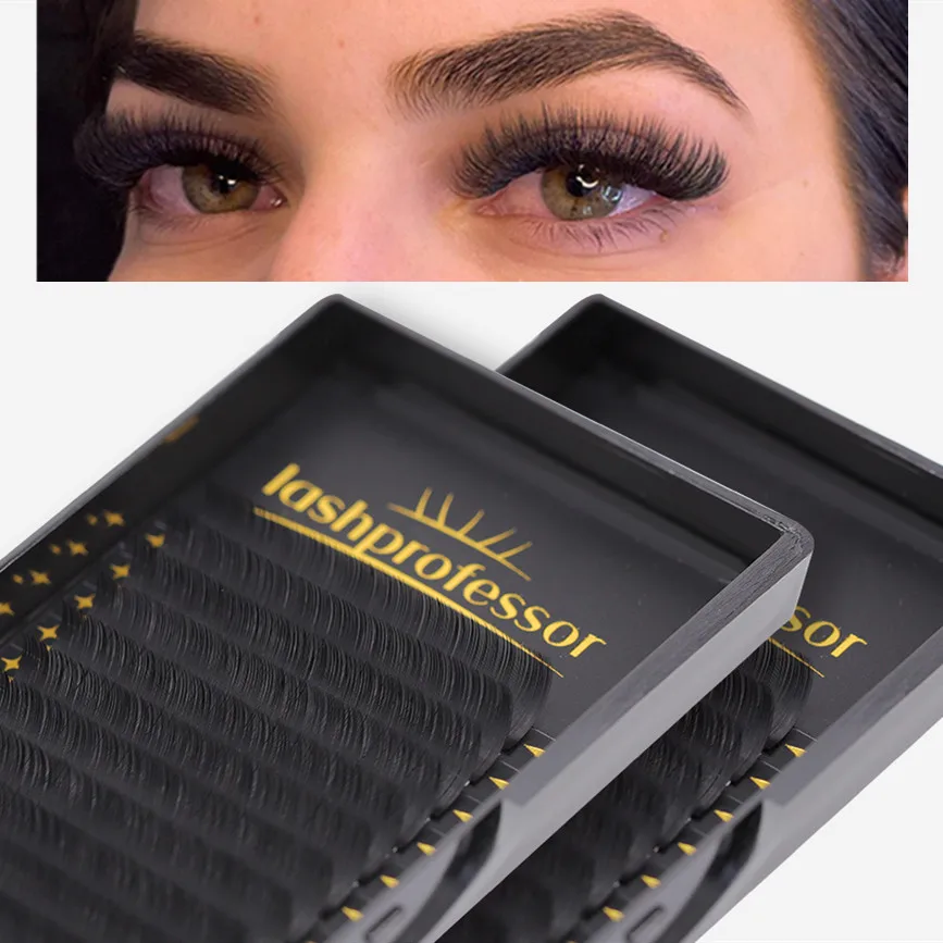 Lashprofessor 16Rows False Mink Eyelashes Matte Black Individual Lashes Natural Russian Volume Eyelash Extenion Makeup Cilia