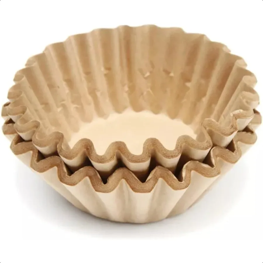 

Natural Unbleached Brown Biodegradable Extra Large Coffee Filters 10 12 13 14 15 Cup Basket for Commercial Home Coffee Maker Ex