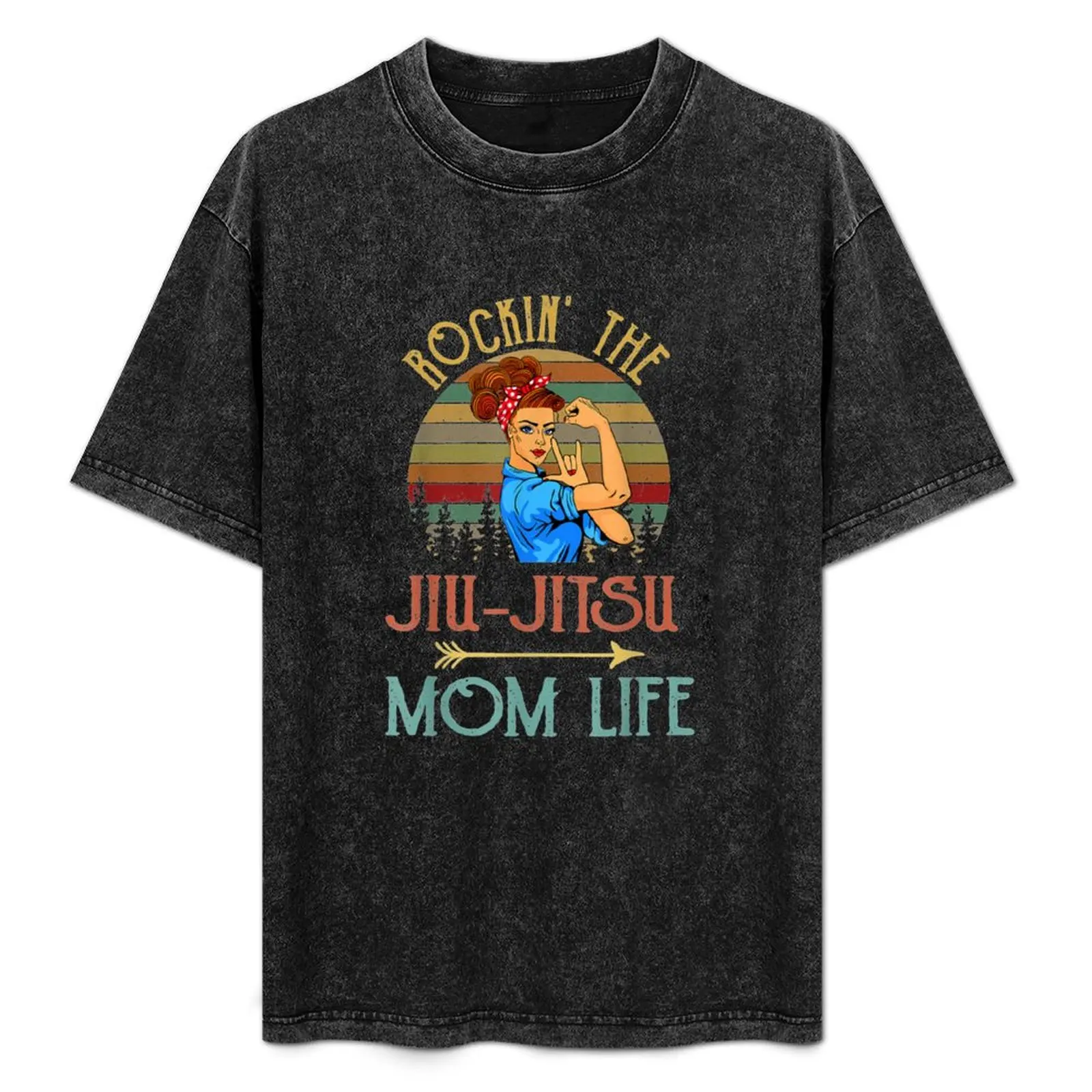 

Rockin' The Jiu-jitsu Mom Life Funny Gift For Mom T-Shirt Large Size Casual Tee Shirt