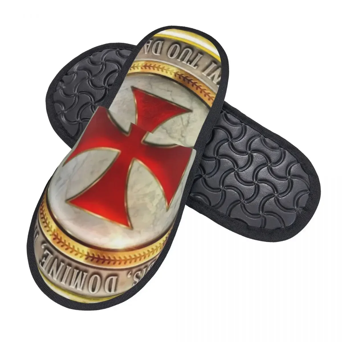 Medieval Symbol Templar Cross House Slippers Soft Warm Knights Templar Masonic Memory Foam Fluffy Slipper Indoor Outdoor Shoes