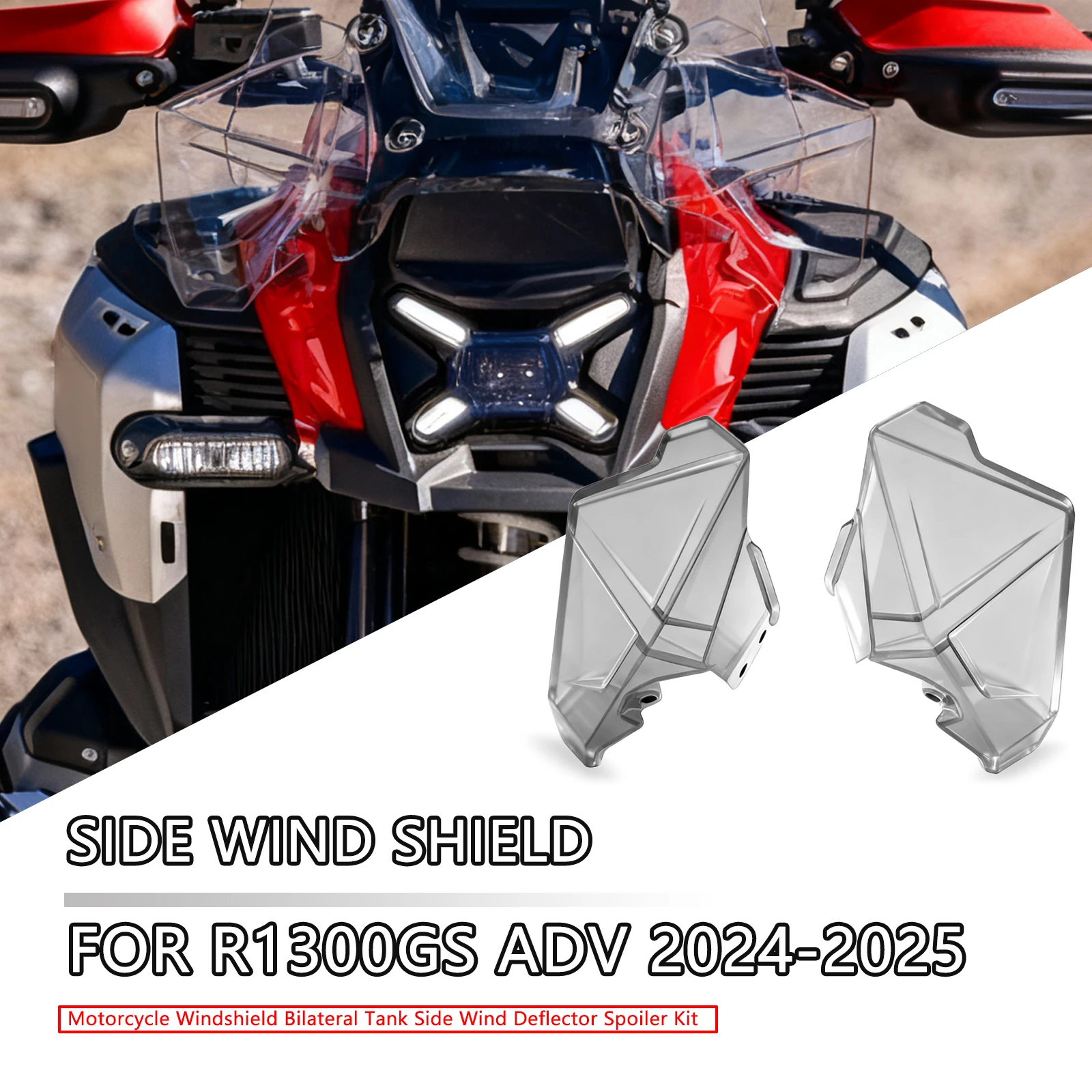 

Для BMW R1300GS Adventure R 1300 GS ADV 2024 2025 новый лобовое стекло мотоцикла, двусторонний бак, боковой ветровой дефлектор, комплект спойлера