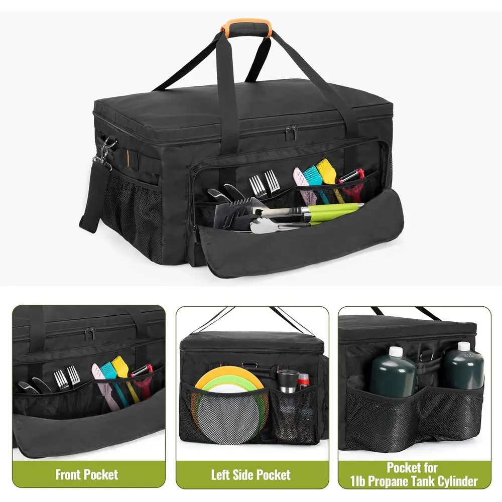 Portable Grill Cover for Char-Broil Grill2Go X200, 1-Burner Gas Grill with Storage Pockets for Outdoor Cooking Accessories