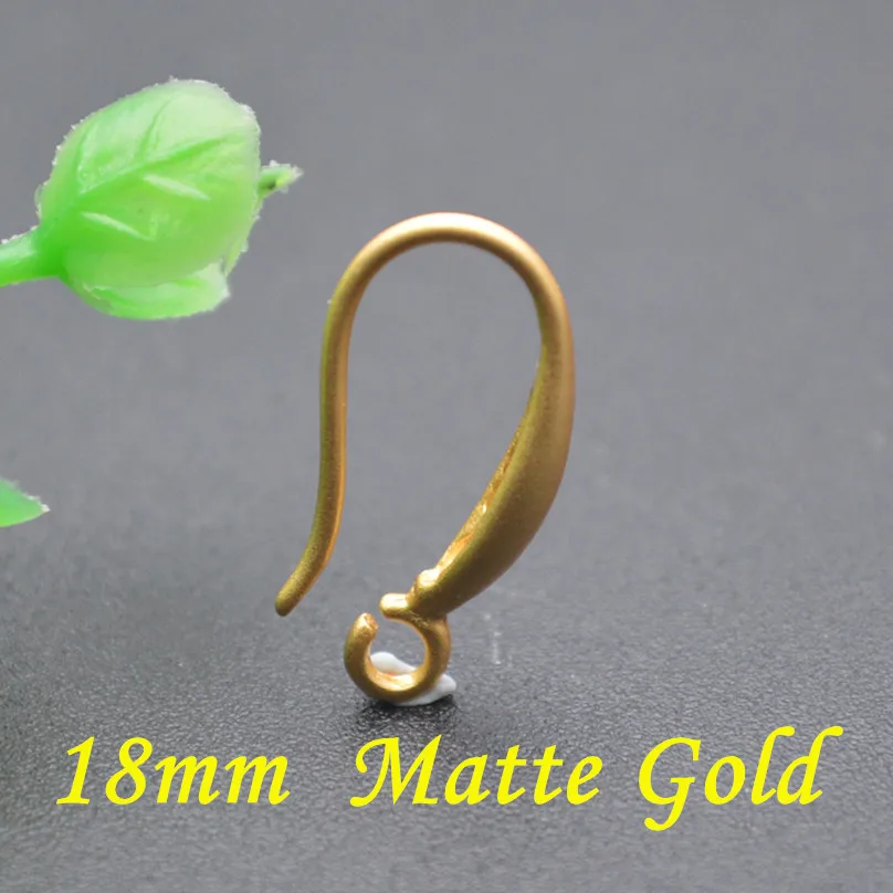 Wholesale Matte Real Gold color Plated Earring Hooks Nickle Free Anti-rust Metal Ear Wire Jewelry Findings