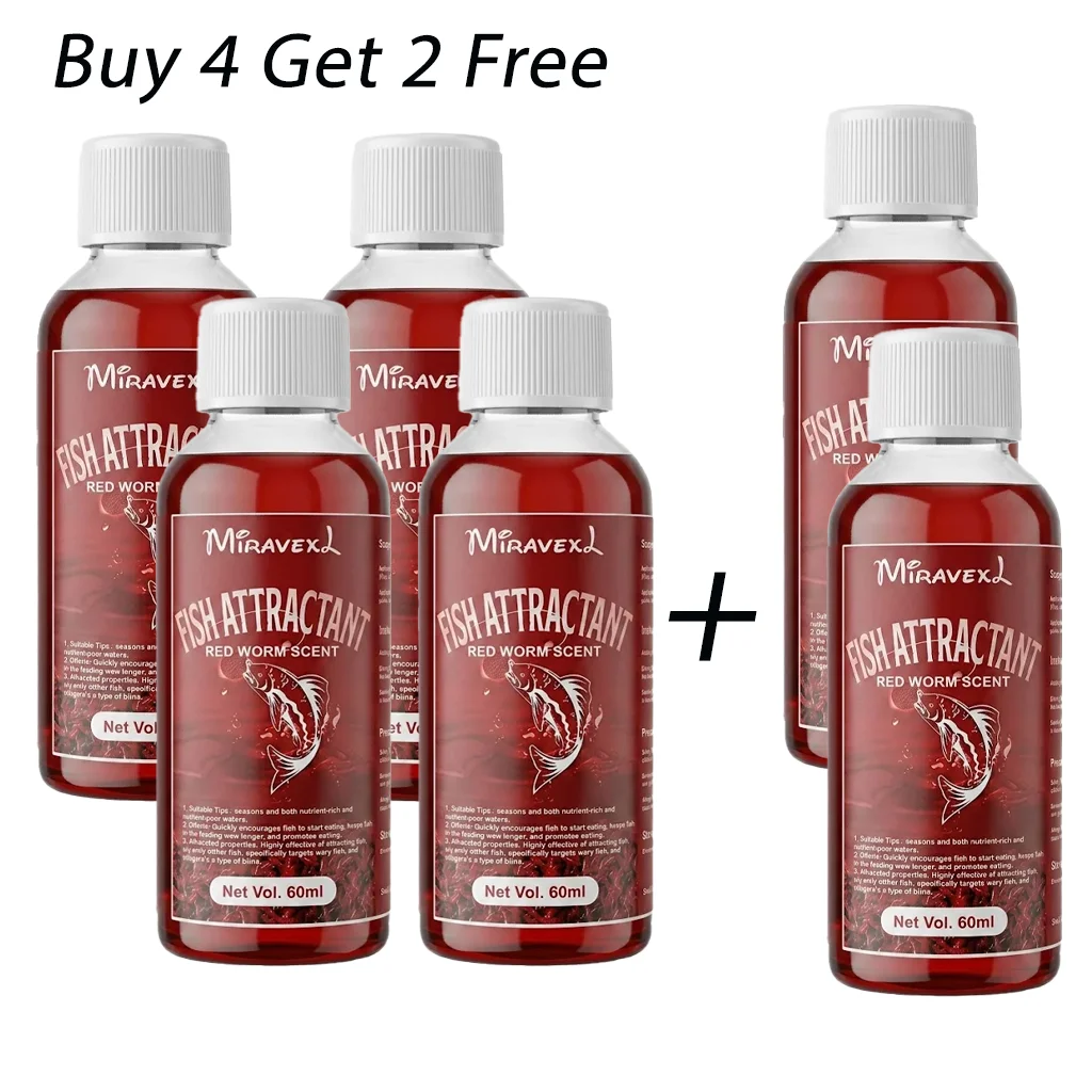 MIRAVEXL Natürlicher Roter Wurm Flüssigköder 60ml, Stark Duftender Fischlockstoff für Karpfen, Forelle, Hecht, Süßwasser-Angeln