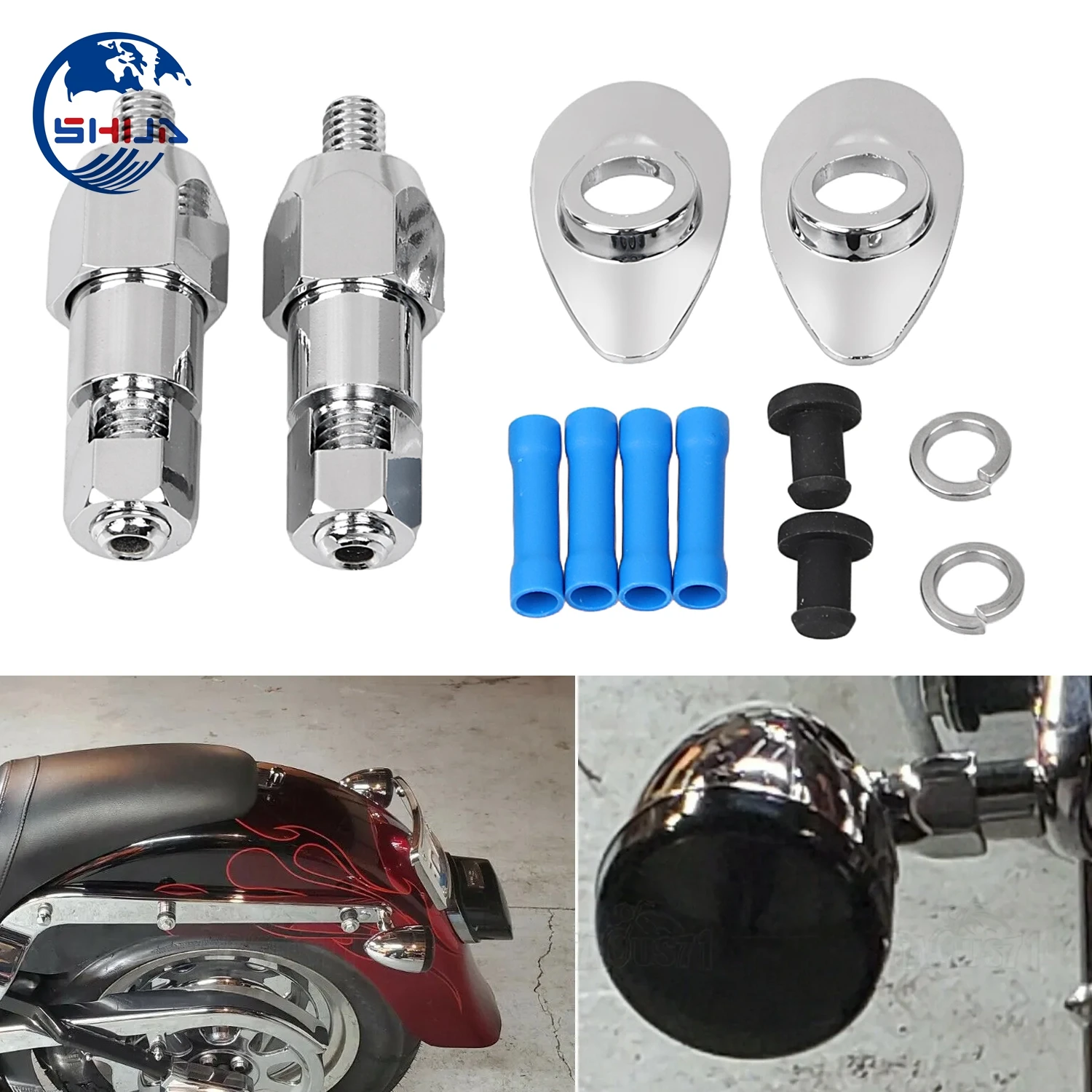 Chrome Rear Turn Signal Light Relocation Mount For Harley Fat Boy FLSTF Softail FXST 2003-2017 Night Train FXSTB