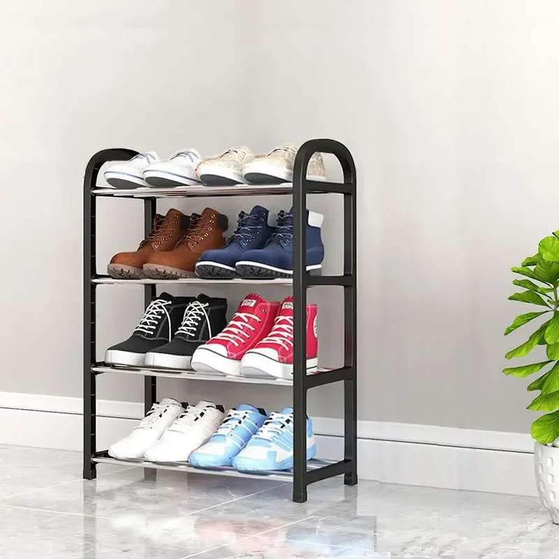 Simple shoe rack Economical steel pipe shoe rack multi-layer dust proof combination storage artifact shoe cabinet