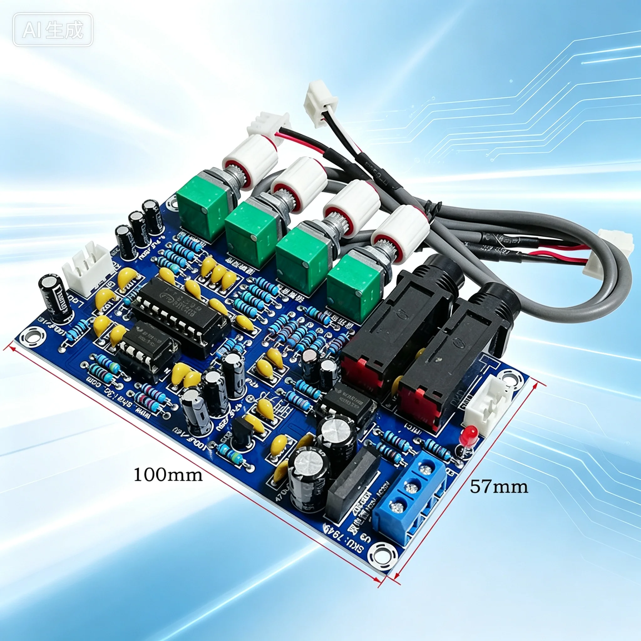 Preamp for AC12V Microphone Karaoke Reverb Tone Module