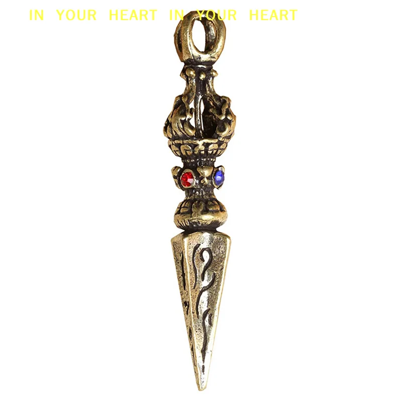 【X】Handcraft Pendant Vintage Solid Religious Pestle Prayer Pendants Nepal  Handcraft  Vajra Pestle Copper Crafts