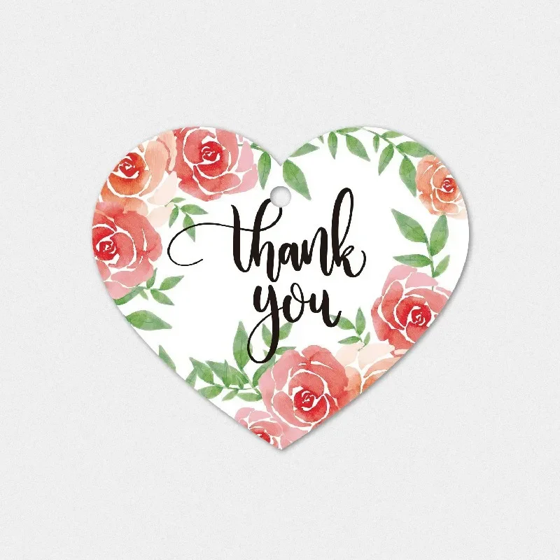소기업용 하트 모양 걸이식 감사 카드, 라벨 태그, 선물 상자 장식, 인사 포장 용품, 도매