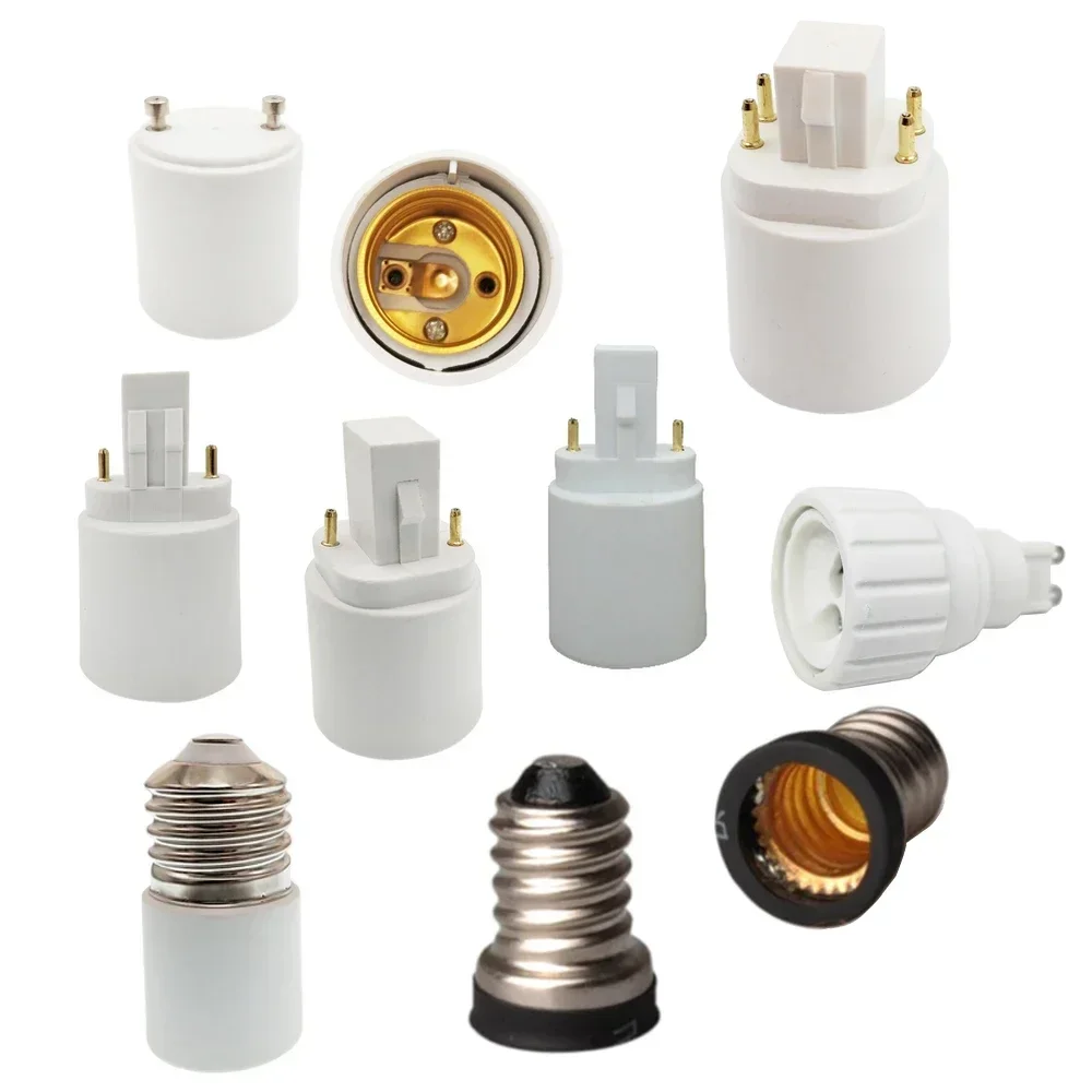 2pcs Gu10 E12 E17 E14 E26 E27 B22 G24D G23 GX24Q GU24 T5 T8 E40 Fireproof LED lamp Holder Converter Light Bulb Socket Adapter