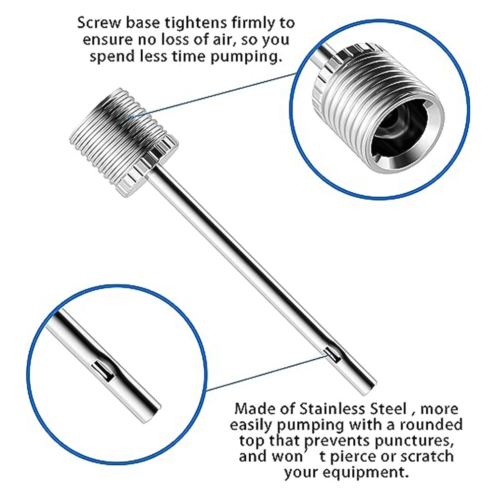 100PCS Pump Adapter Basketball Valve Pump Football Rugby Volley Net Ball Valve Inflatable Air Valve Adapter Steel Pump Pin