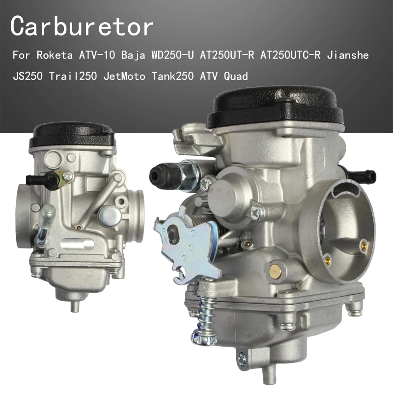 

Carburetor For Roketa ATV-10 Baja WD250-U AT250UT-R AT250UTC-R Jianshe JS250 Trail250 JetMoto Tank250 ATV Quad