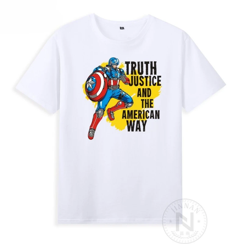 

Cotton Avengers S.H.I.E.L.D. Captain America Short Sleeve T-Shirt for Kids, Boys' Graphic Tee Casual Summer Wear