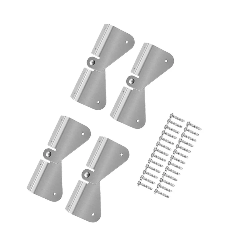 4 Sets Gutter Downspout Extension Hinge Stainless Steel Flip Up Hinge For Rectangle Square Downspout Extension