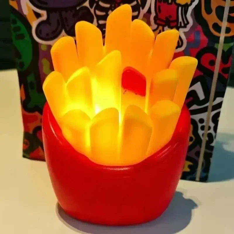 Burger fries patting lamp bedroom bedside night light desktop model ornaments accompany children's birthday gift