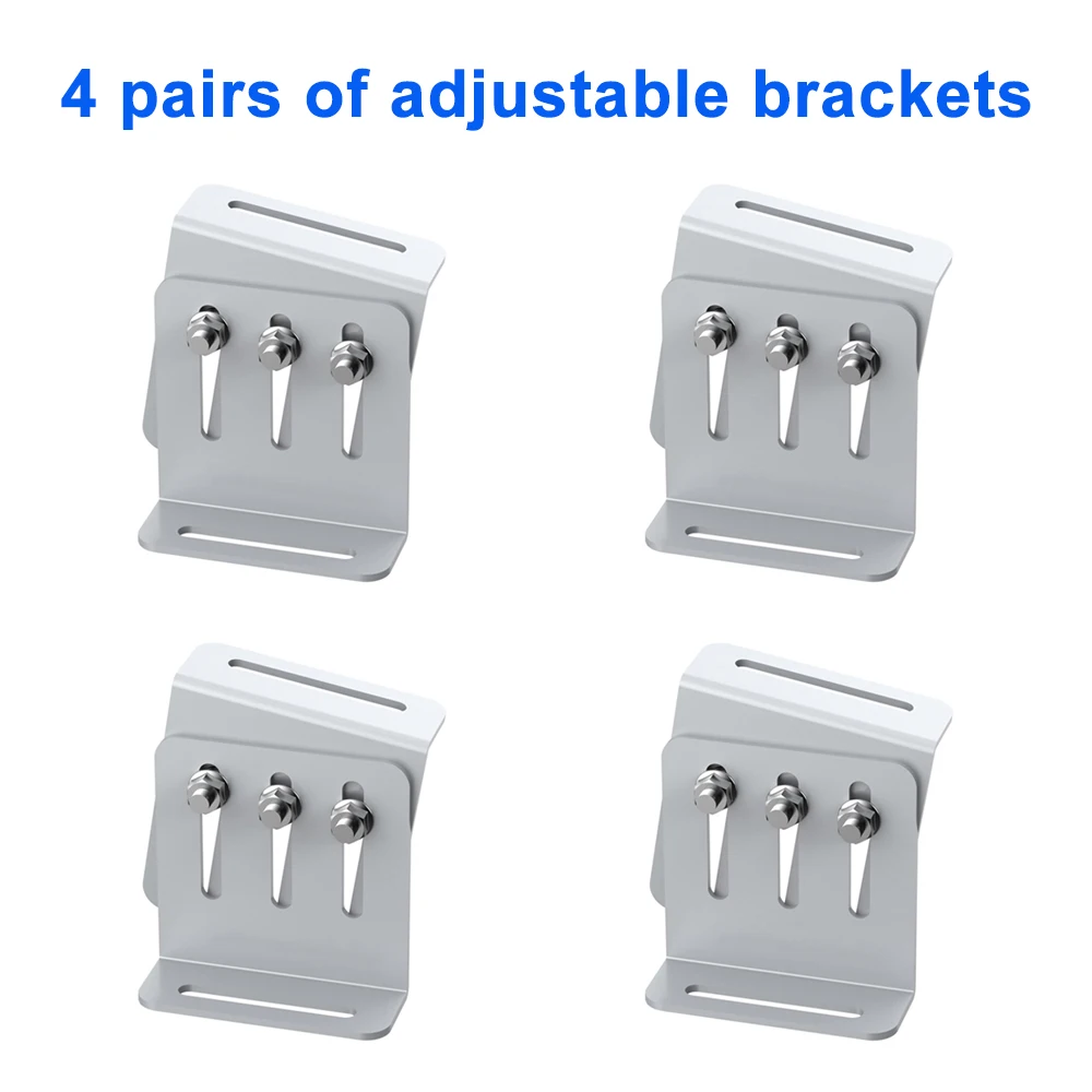 

4 шт. L-образный кронштейн из алюминиевого сплава, 4 пары монтажных комплекта для солнечной панели для фотоэлектрических систем на колесах и яхт