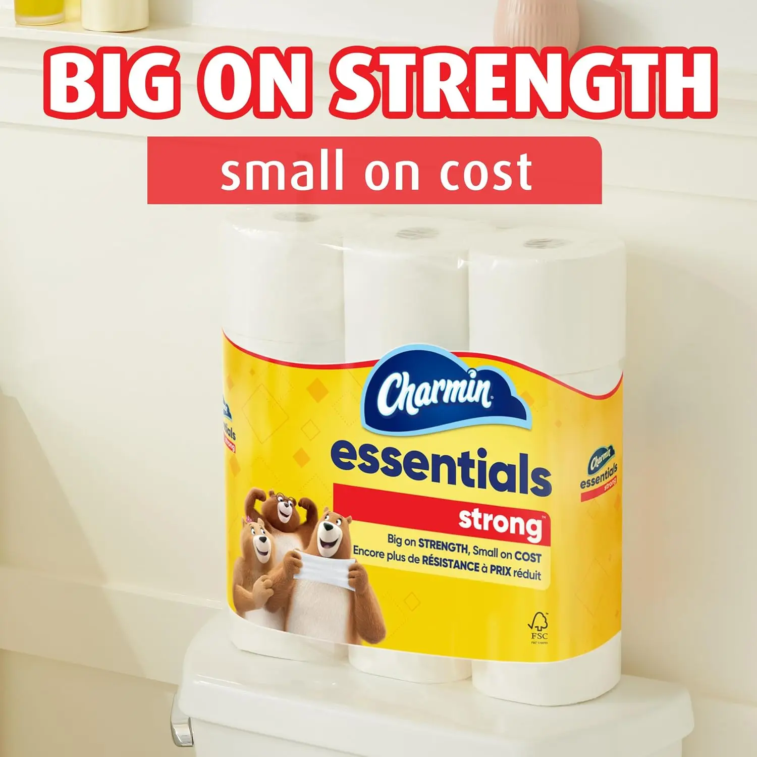 Strong toilet paper 6 mega rolls 429 sheets each roll