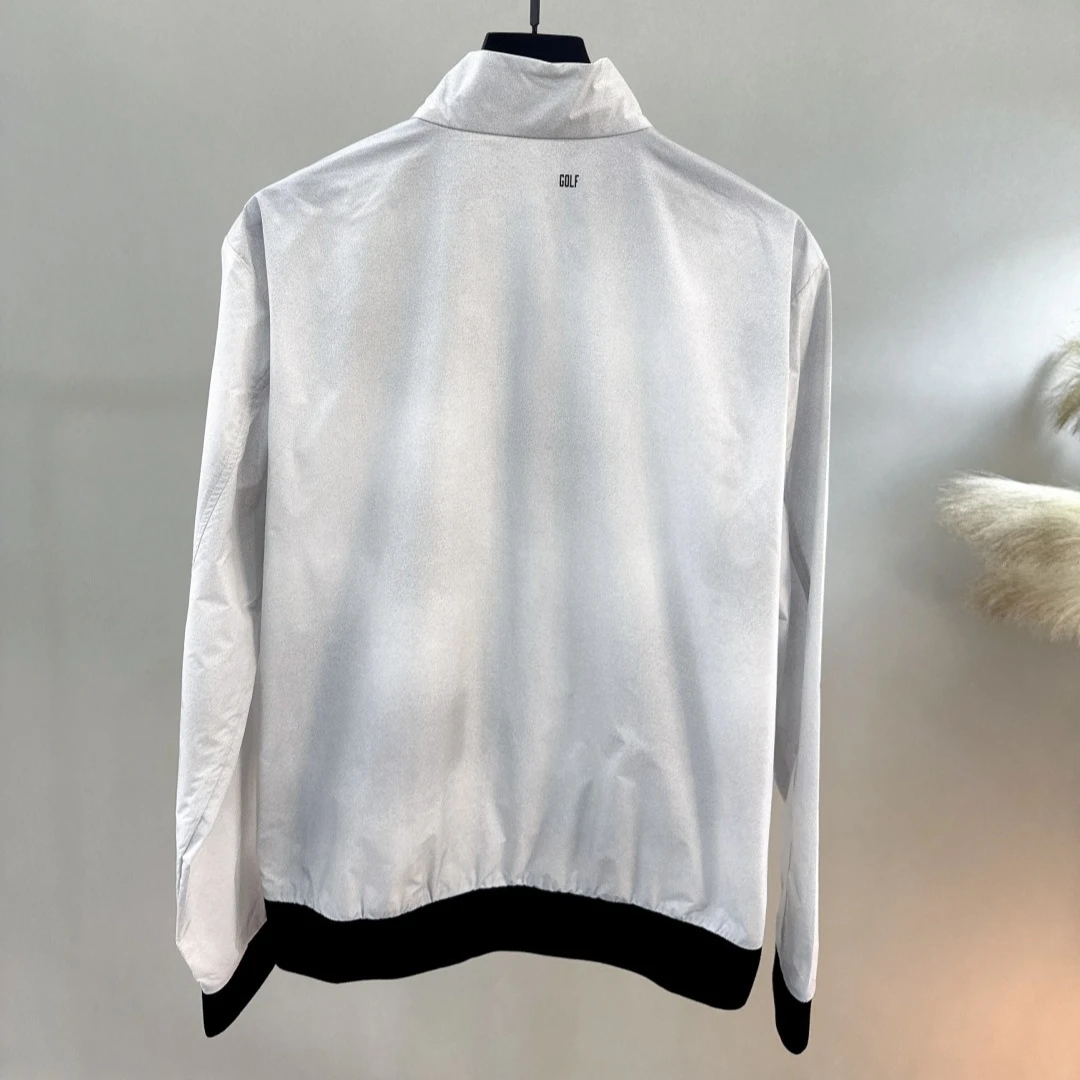 Men's Golf Zip-Up Stand Collar Jacket 2026 Fall New Original Korean High-End Letter Print Long Sleeve Casual Breathable Soft