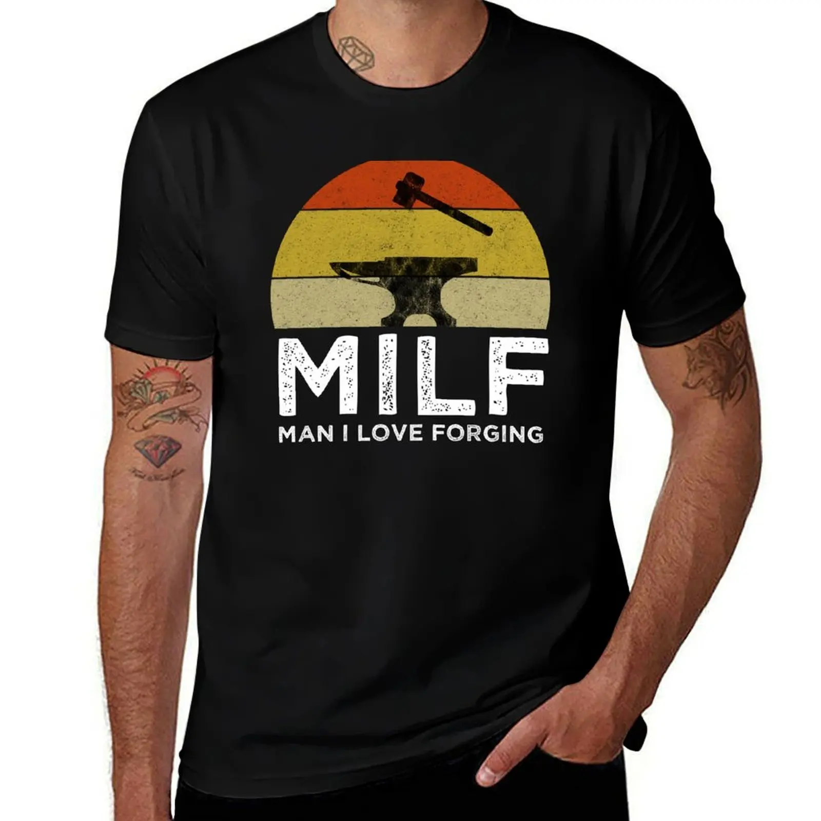 

MILF - Man I Love Forging T-Shirt man tshirt anime t shirts for man t shirts for pack cotton T-Shirt