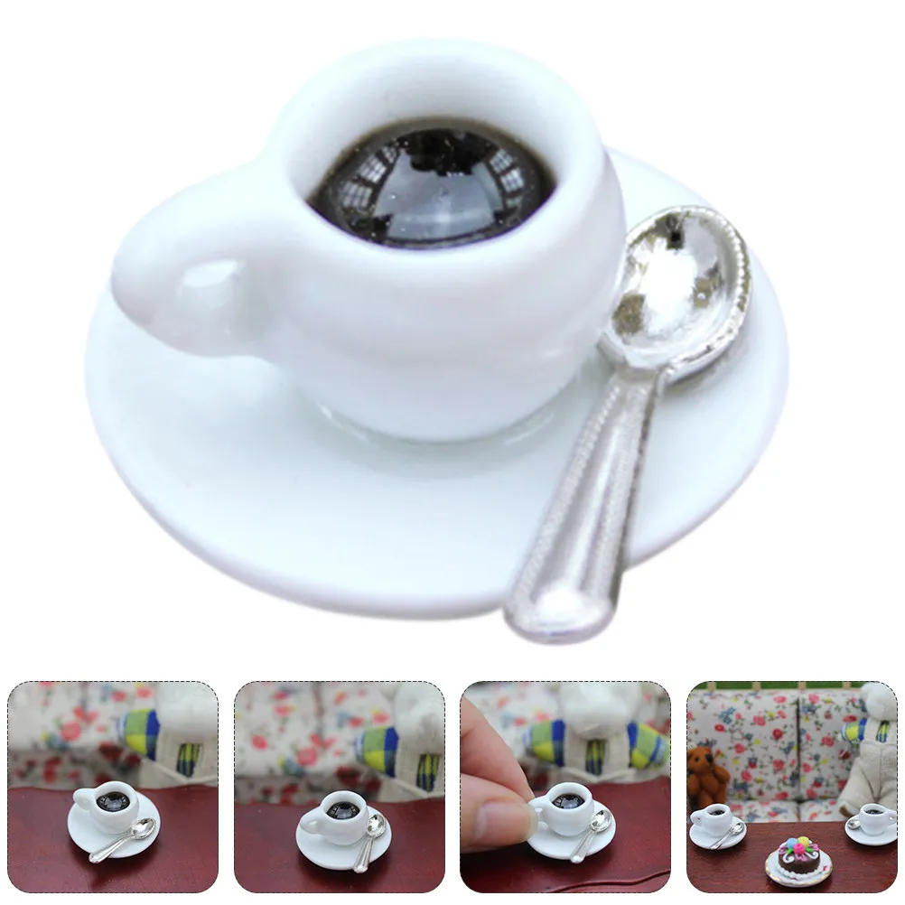 

Mini House Scene Coffee Cup Mini Ceramic Coffee Cup Adornment Decorative Simulation Ornament Photography Prop Realistic Scene
