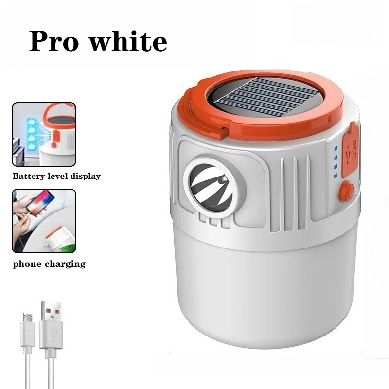 Супер яркая лампочка для кемпинга, солнечный светодиод, 6 режимов освещения, USB аккумуляторная батарея, уличные палатки для барбекю, подвесное аварийное освещение