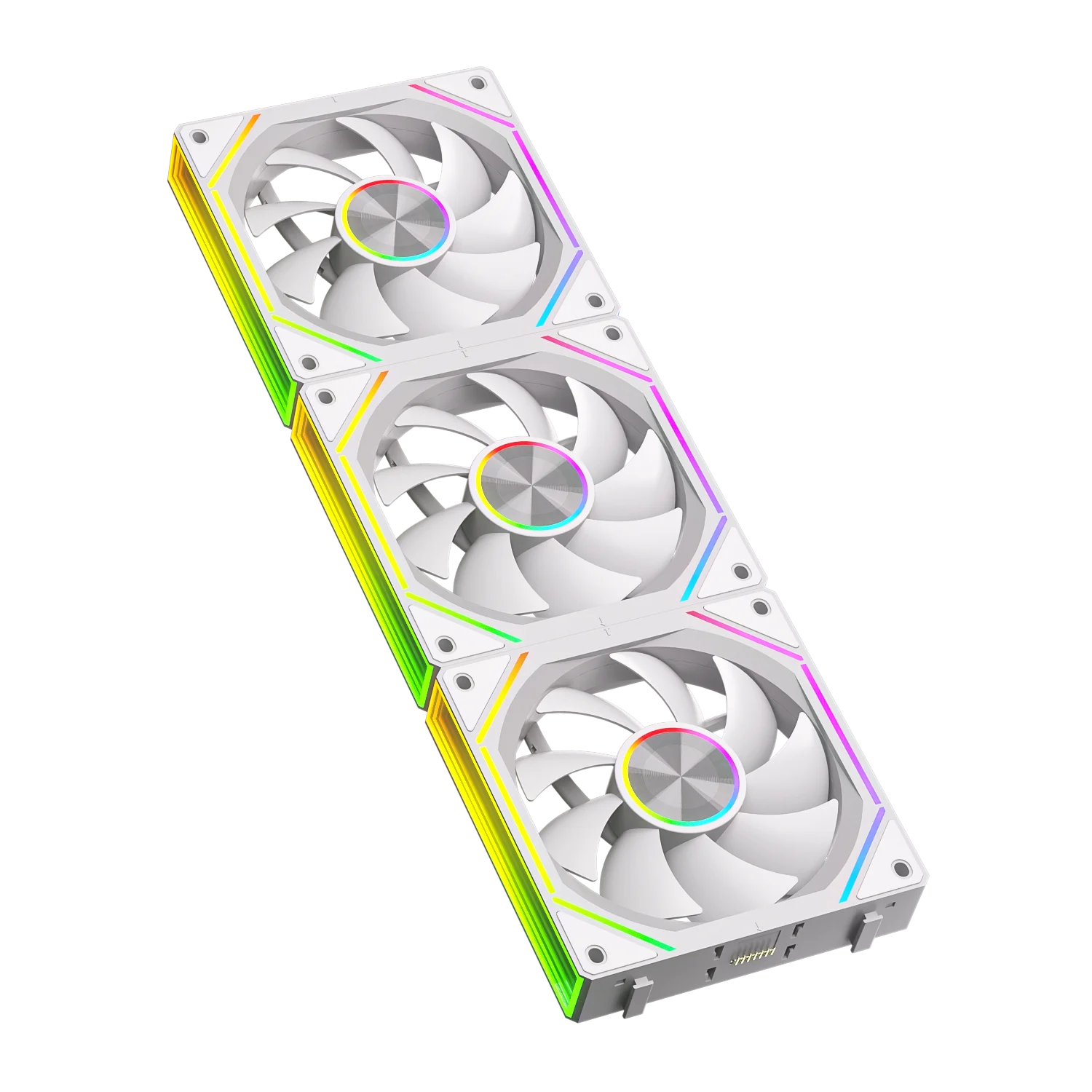 PRISM 8RS 3 قطعة 12 سنتيمتر مروحة الكمبيوتر مروحة التبريد ARGB حلقة رشيقة سطح المكتب كليب لصق الربط مروحة الكمبيوتر 12 فولت 56.62CFM/800-1800 دورة في الدقيقة