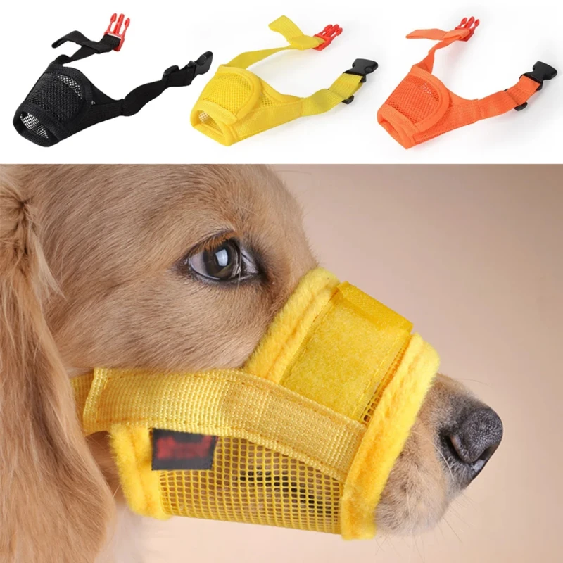 Focinho anti-latidos para cães, malha ajustável, respirável, cobertura para boca de animais de estimação, focinho para cães pequenos e médios, suprimentos para animais de estimação