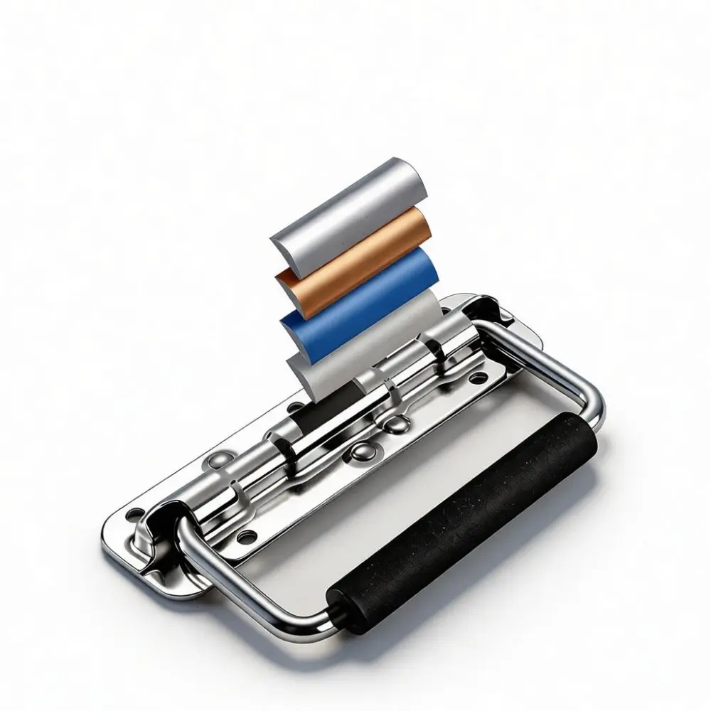 Heavy Duty 304 Stainless Steel Spring Loaded Handle Folding Cabinet Pull For Equipment Case Tool Box Professional Hardware