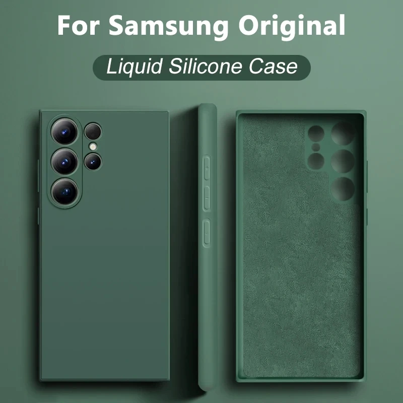 S23 Ultra Liquid Silicone Soft Case For Samsung Galaxy S21 S10 Plus S20 FE S22  Note 20  Cover