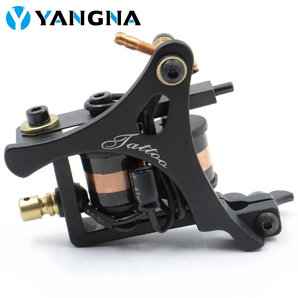 Coil Tattoo Machine สําหรับแรเงาและซับ 10 Warps เหล็ก Handmade ปืนแต่งหน้าถาวรเครื่องมือสักเครื่อง Gun Tattoo Supply