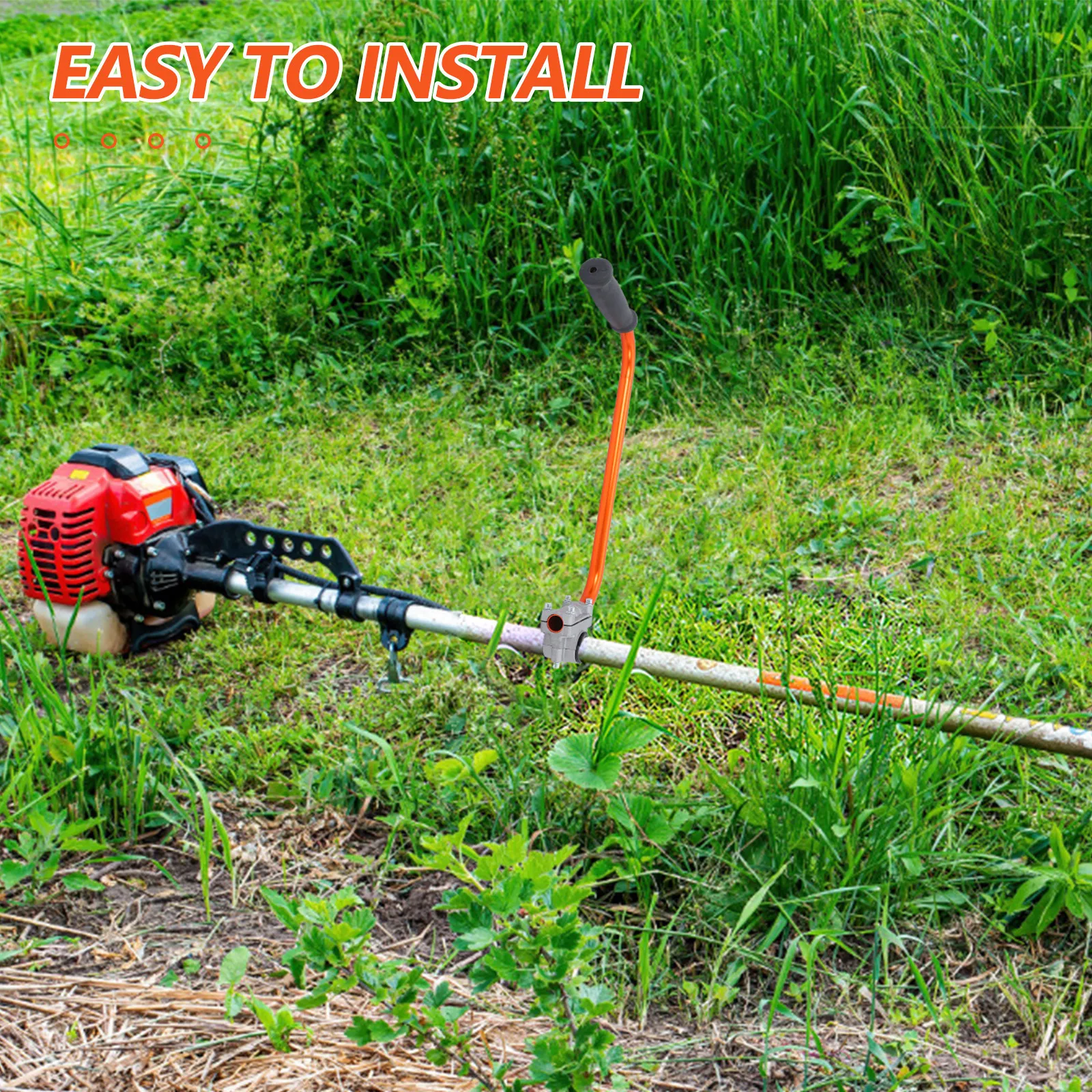 Lawn Mower Assist Handle Kit - Heavy Duty Adjustable Grass Trimmer Handle Extension for Secure Mowing Control and Fatigue