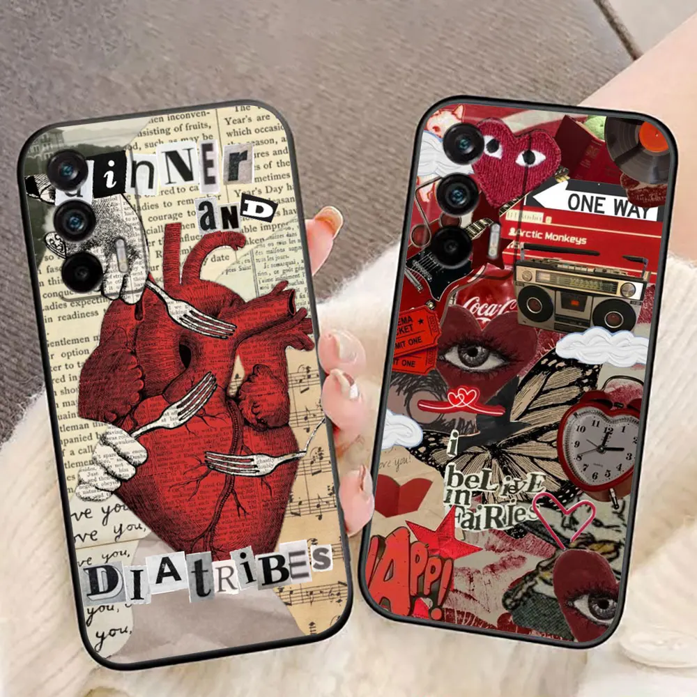 Dark Series Love Stickers Phone Case For Realme C11 C20 C21 C21Y C30 C30S C33 C35 C55 C53 C63 C65 GT NEO 2 NARZO 50 X50 Case