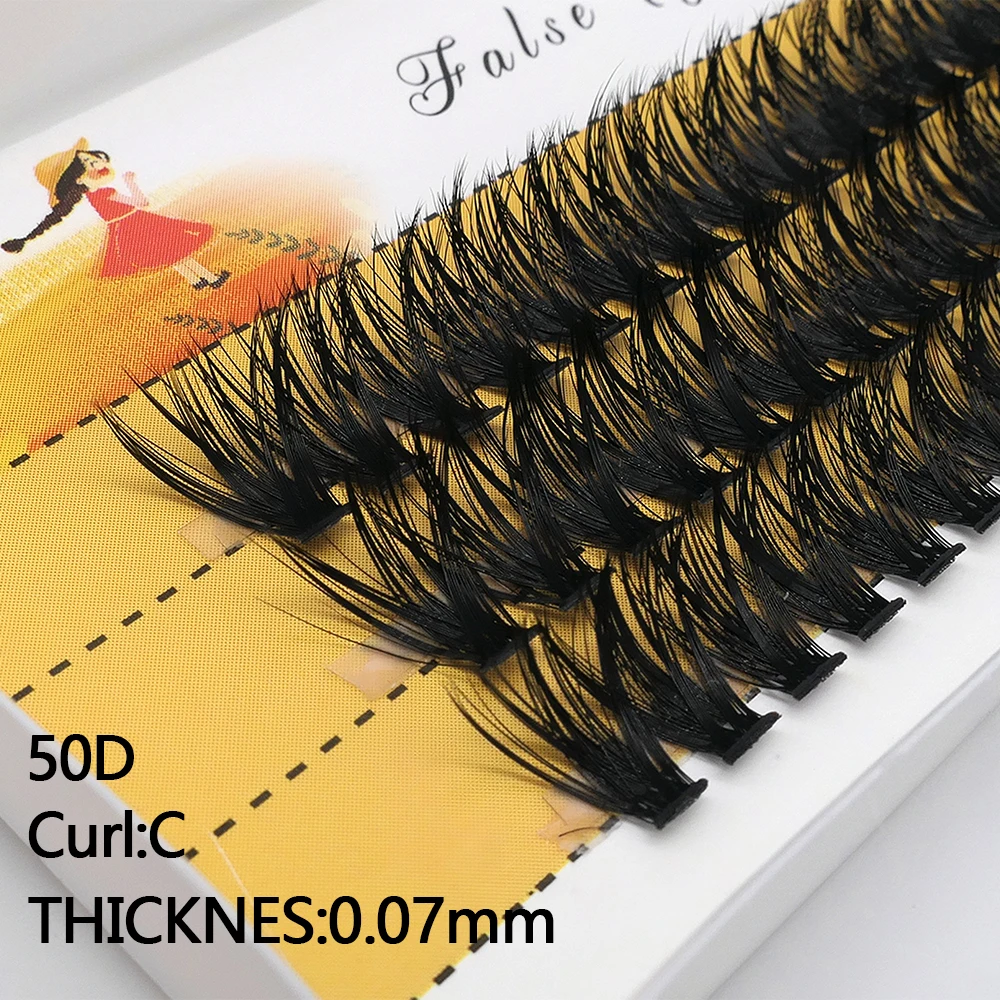 60 Bundles/box Natural Mink Eyelashes C/D Curl Individual Lash Extensions 40D/50D Cluster Lashes Makeup tool Lashes Cilia
