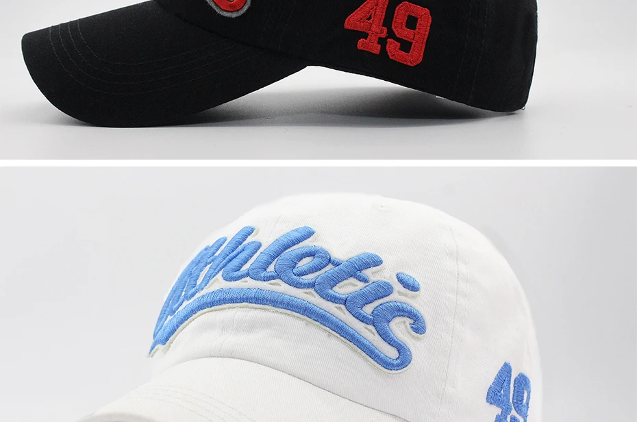 Große Brief Stickerei Baseball Kappe Männer Sommer Casual Frauen Mode Snapback Baumwolle Caps Visier Hip Hop Hut Herbst Einstellbar – Detail 11