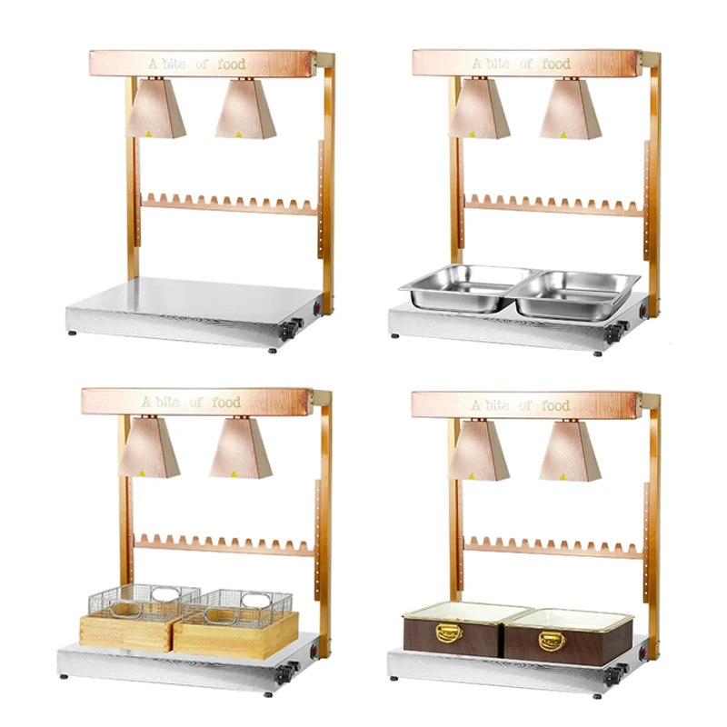 Brazilian Double-Head Square Buffet Food Warm Lamp For Hotel Restaurant Catering-Barbecue Heat Preservation Table