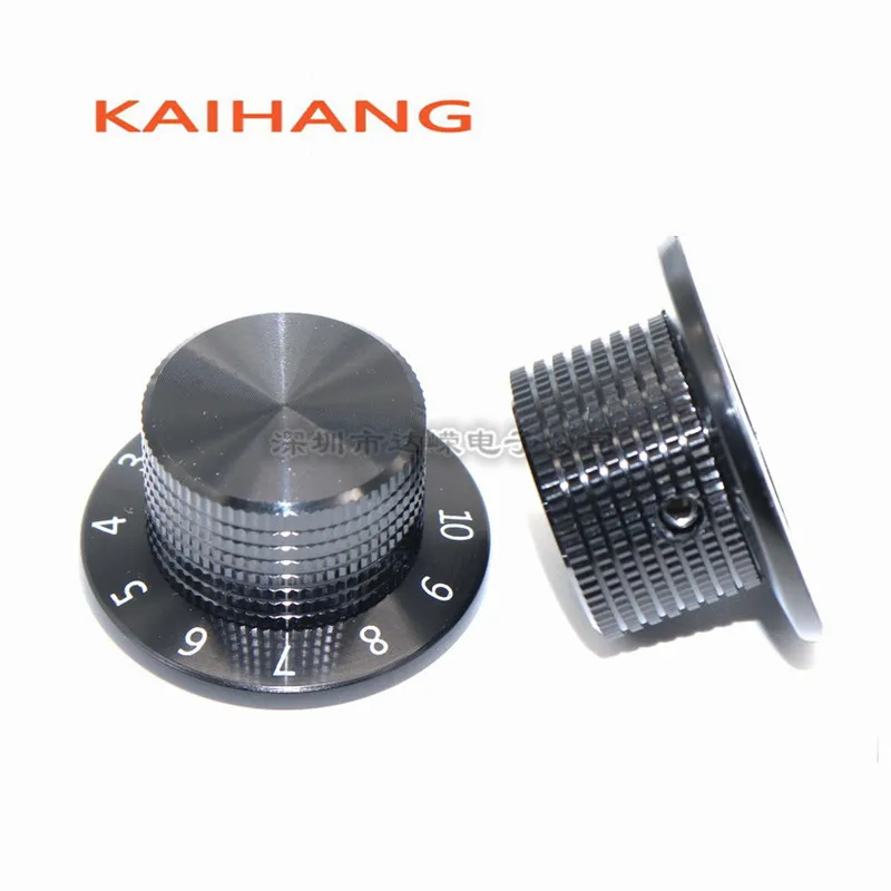 2PCS 37×18.2MM Aluminum alloy  digital dial knob cap Straw hat Scale knob potentiometer cap round hole copper core 6MM