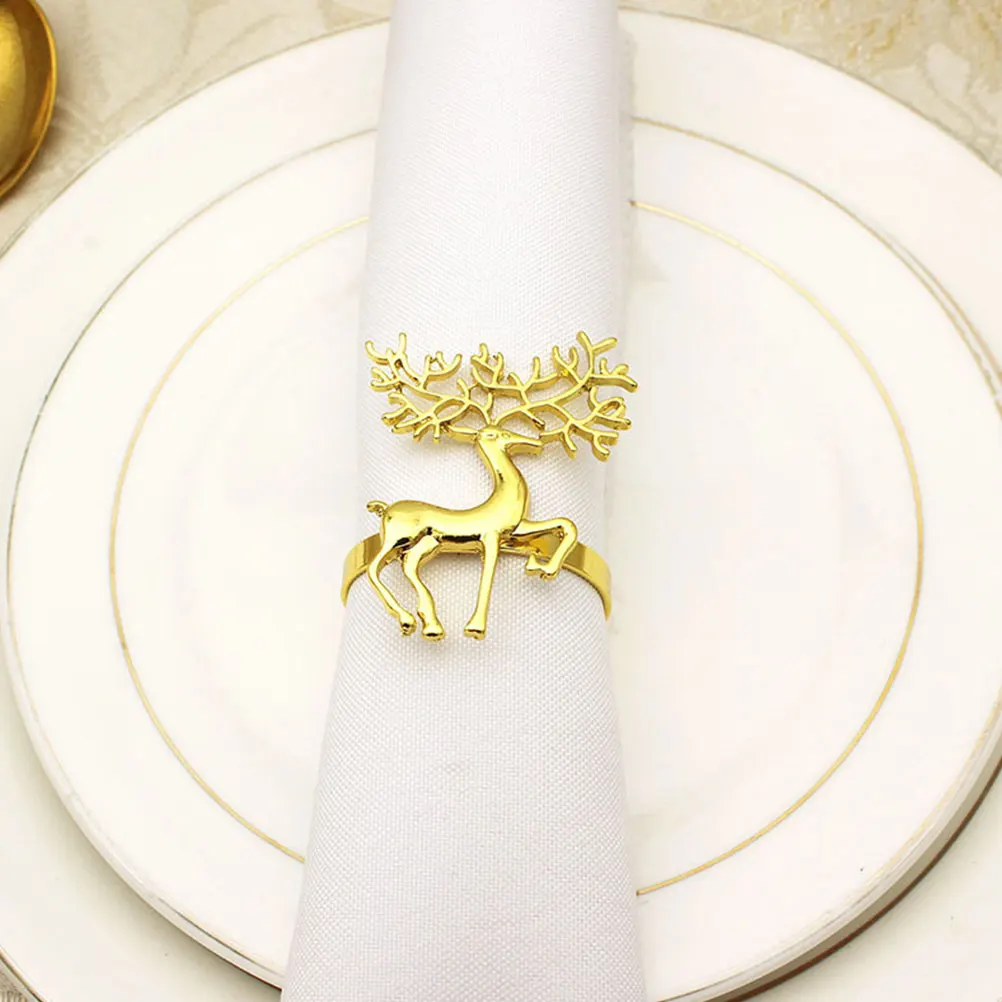 

Christmas Napkin Rings Buckles Elk Shape Practical Accessories Party Home Banquet Table Decorations Kitchen Bar Supplies