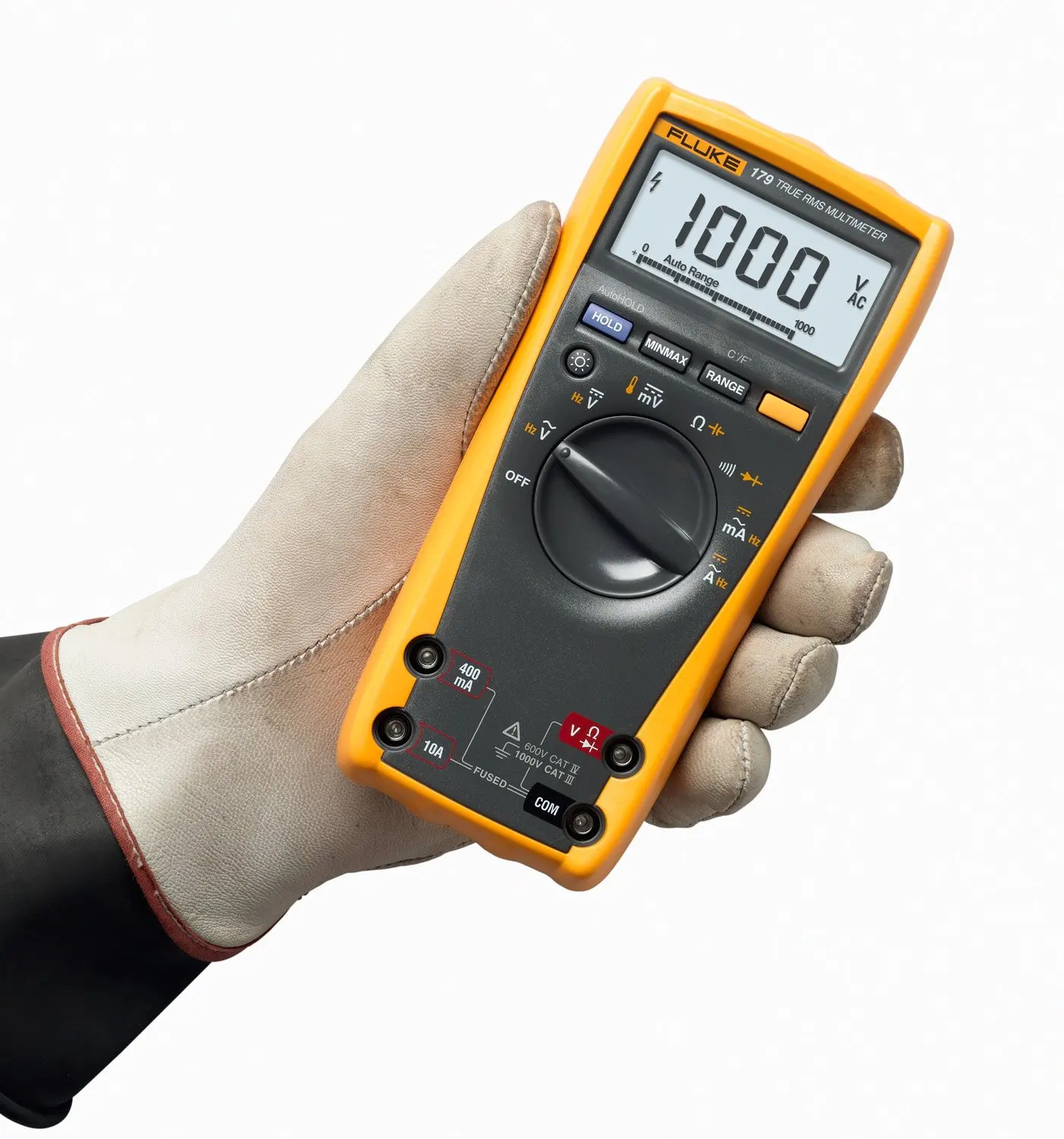 179 Multimeter with Backlight, Includes Built-In Thermometer to Measure Temperature, Measures True-RMS AC Current and Voltage, F