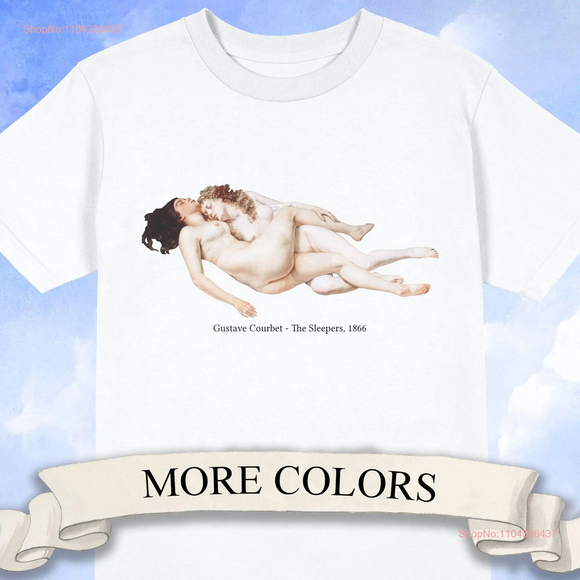 Gustave Courbet The Sleepers T Shirt Sapphic long or short sleeves