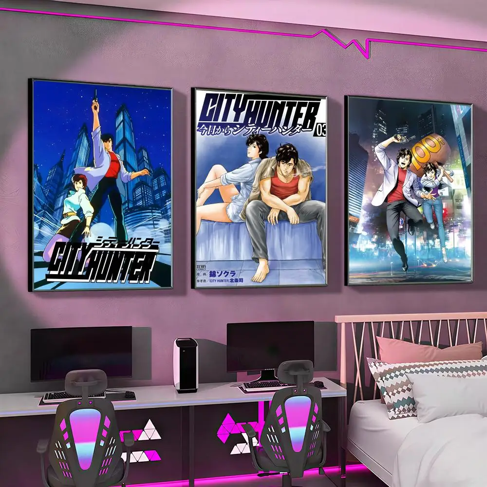 Anime C-City hunter cool Poster Versatile HD Waterproof Wall Art Self-Adhesive Decor for Any Space Ideal Gift