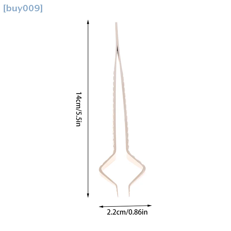 Anti-Static สแตนเลสสตีลแหนบความแม่นยําสูงทองโค้งตรงขนตาพัดลมแหนบคิ้วเล็บเครื่องมือแต่งหน้า