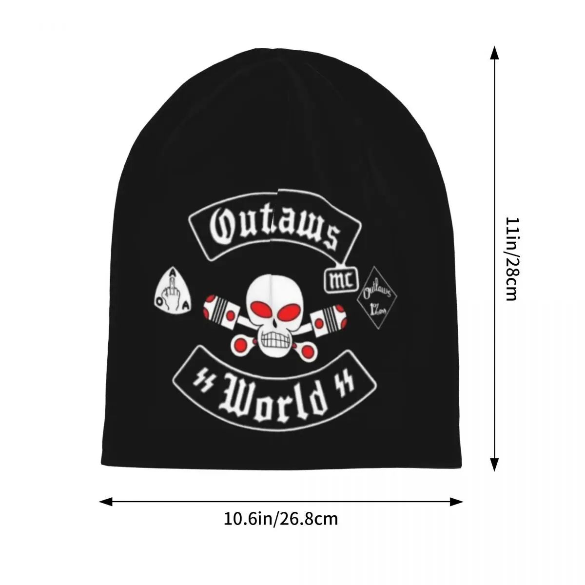 Outlaws Mc دعم قبعة محبوكة دافئة الهيب هوب بونيه قبعة الخريف الشتاء في الهواء الطلق بيني القبعات للجنسين الكبار