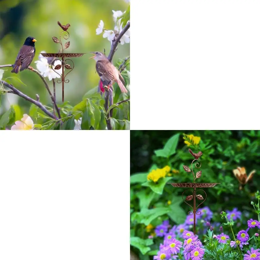 

Outdoor Metal Bird Feeders Decorative with Easyly Clean Drainage Base