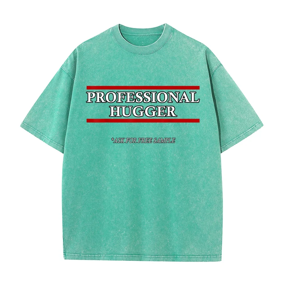 Free Hugs T Shirt Professional Hugger Tshirt For Men Funny T-Shirt Men's Oversize Graphic Tee Cotton Summer Top Short Sleeve 5XL