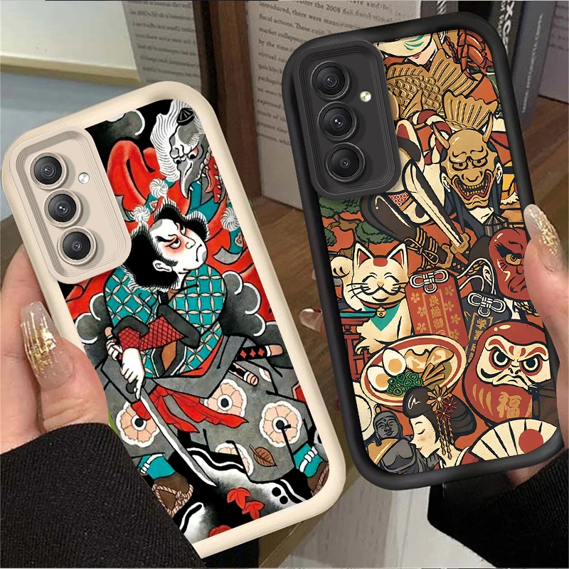 Ukiyo-e Ghost Samurai Sea Wave Case for Samsung Galaxy A35 A55 A15 A25 A16 A06 A05 A05S A24 A13 A23 A12 A22 A32 A52 A71 A51 4G